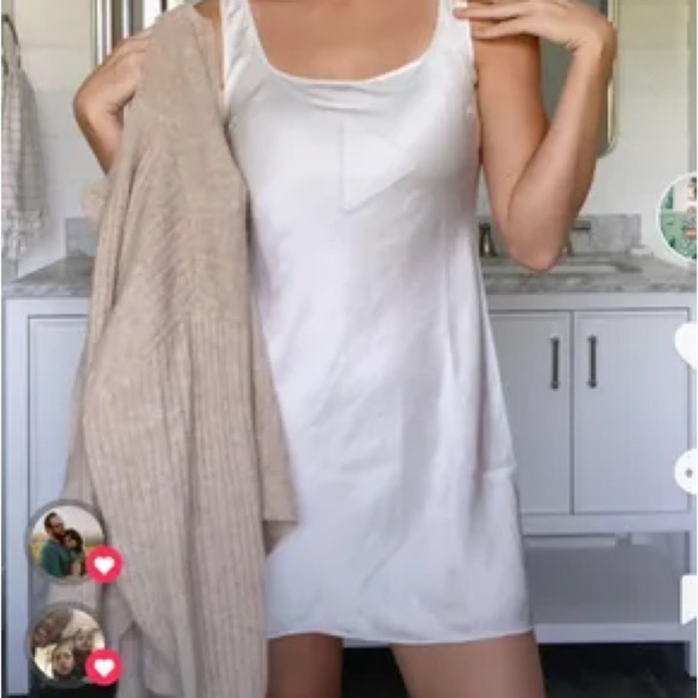 Aritzia Wilfred Tryst slip dress in off-white